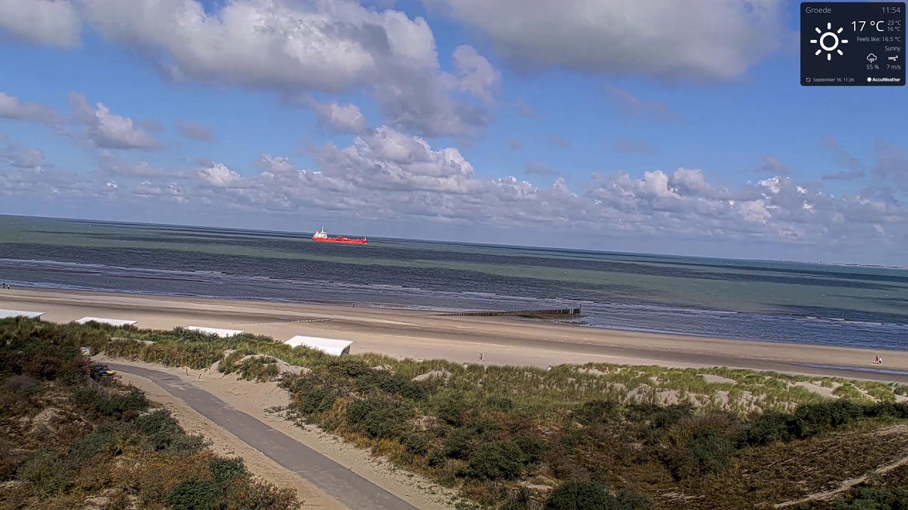 Aktuelles Bild der Groede Webcam am Strand von Groede in Zeeland